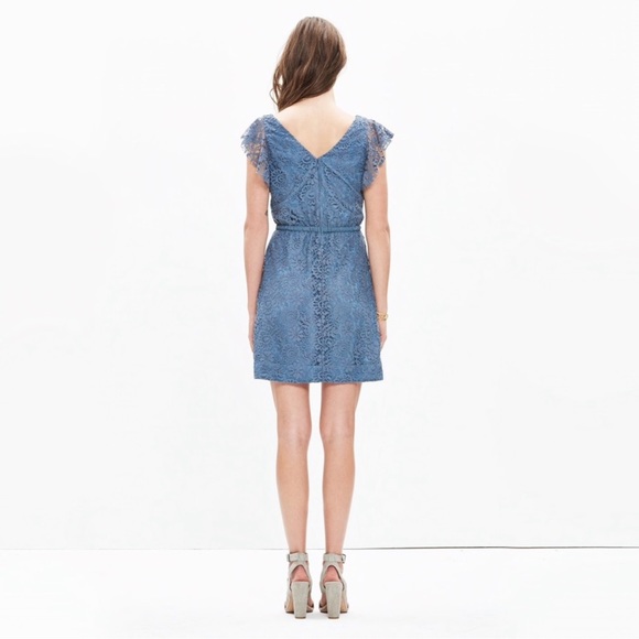 NWOT Madewell Lace Flutter Sleeve Mini Dress - Picture 3 of 15